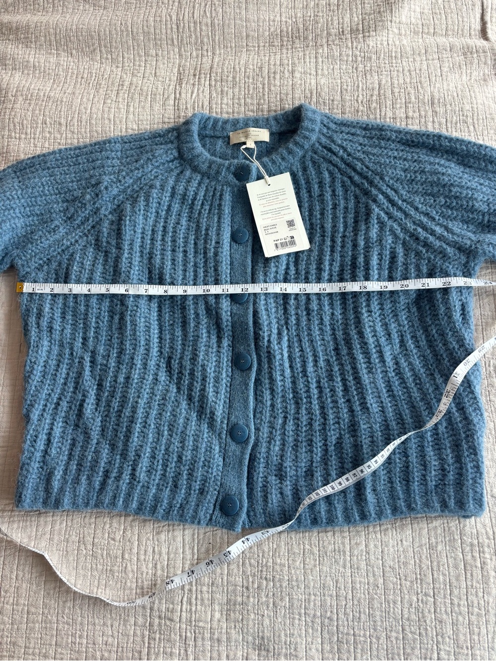 NWT Sézane Emile Cardigan in Summer Blue Size S - Picture 4 of 7